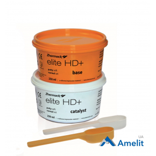 Відбиткова маса Elite HD+ Putty Soft Normal Set (Zhermack), набір: база 250 мл + каталізатор 250 мл 